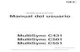 MultiSync C431 MultiSync C501 MultiSync C551...Conexión de un ordenador personal .....Español-15 ... Presentación de diapositivas .....Español-21 ... YA QUE CONTIENE COMPONENTES