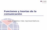 Funciones y teorías de la comunicación · 2014-05-12 · Teoría de Comunicación y Funcionalismo En el funcionalismo, la sociedad es un sistema articulado y relacionado que opera
