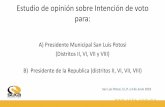 Estudio de opinión sobre Intención de voto para MKT... · Estudio de opinión sobre Intención de voto para: A) Presidente Municipal San Luis Potosi (Distritos II, VI, VII y VIII)