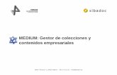 MEDIUM: Gestor deMEDIUM: Gestor de colecciones ... producto_medium.pdf · • Servicio Web para comunicación con el servicio Windows y con terceros. • Integración con Microsoft