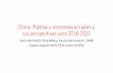 China: Política y economía actuales y sus perspectivas ... · 5. Comportamiento de le economía china y pronósticos para 2016-2020 •13° plan de desarrollo quinquenal del gobierno