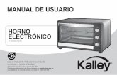 IM Spanish HORNO 46L (1-9-2017) POR PAGINAS X4€¦ · Antes de utilizar la unidad por primera vez: Calentar el horno vacío. Insertar la bandeja y la red de hornear. Fijar el interruptor