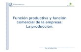Función productiva y función comercial de la empresa: La ... · Función productiva y función comercial de la empresa: La producción. La producción. La producción es el empleo