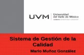Sistema de Gestión de Calidad - UVM · 2013. 9. 21. · Sistema de Gestión de la Calidad Mario Muñoz González . Enfoque basado en Procesos Círculo PDCA (Deming) Procesos (Documentación
