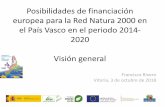 Posibilidades de financiación europea para la Red Natura ... · los gestores de Red Natura 2000 y los equipos responsables de la programación de los fondos? 2. ¿Cómo mejoramos