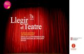 Llegir el teatre - Teatre Nacional de Catalunya · Objectius Promoure la lectura i el coneixement de la literatura dramàtica. Desenvolupar clubs de lectura de teatre de qualitat