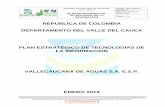 REPUBLICA DE COLOMBIA DEPARTAMENTO DEL VALLE DEL CAUCA PLAN ESTRATÉGICO DE ... · 2019. 3. 21. · plan estratÉgico de tecnologÍas de la informacion vallecaucana de aguas s.a.