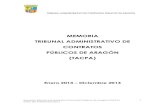 MEMORIA TRIBUNAL ADMINISTRATIVO DE CONTRATOS … · 2015. 3. 5. · Memoria Tribunal Administrativo Contratos Públicos de Aragón (TACPA) Enero 2014-Diciembre 2014 3 ÍNDICE PÁGINA