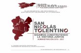 SAN NICOLAS TOLENTINO 2018-2021€¦ · FILOSOFIA DE LA ADMINISTRACION 2018-2021. Visión del Municipio Trabajar conjuntamente gobierno y ciudadanos para alcanzar las metas que en