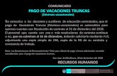 COMUNICADO PAGO DE VACACIONES TRUNCAS · 2018. 12. 30. · COMUNICADO San Juan de Miraﬂores, 28 de diciembre del 2018 PAGO DE VACACIONES TRUNCAS (Décimas vacacionales) Se comunica
