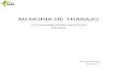 MEMORIA DE TRABAJO · MEMORIA DE TRABAJO 15ª CAMPAÑA SOCIO-SANITARIA ECUADOR ASOCIACIÓN AISE ... en la provincia de Chimborazo, ubicada en el centro geográfico de Ecuador, una