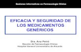 EFICACIA Y SEGURIDAD DE LOS MEDICAMENTOS GENÉRICOSalcoy.san.gva.es/cas/hospital/sesclin/FARMACOS_GENERICOS.pdf · LOS MEDICAMENTOS GENÉRICOS Dra. ... experiencia en el mercado del