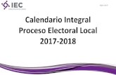 Página 1 de 17 Calendario Integral Proceso Electoral Local ...iec.org.mx/v1/images/procesoElectoral2018/Calendar... · difundan noticias a las que se aplicará el monitoreo. 01/11/17