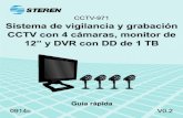 CCTV-971 quickguide.pdf · de 12” y DVR con DD de 1 TB. Por favor, revíselo completamente para estar seguro de cómo utilizar apropiadamente el producto. Para apoyo, compras y