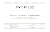 REVISIÓN EXTERNA DE BONOS VERDES (PCR-MET-P-160) · la integridad en el mercado de Bonos Verdes a través de pautas que recomiendan transparencia, divulgación y presentación de