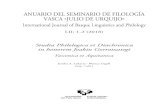 ANUARIO DEL SEMINARIO DE FILOLOGÍA VASCA JULIO DE … · 2019. 8. 2. · ANUARIO DEL SEMINARIO DE FILOLOGÍA VASCA «JULIO DE URQUIJO» International Journal of Basque Linguistics