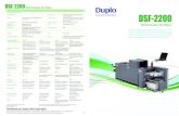 DSF-2200 - Duplo USA Corporation · Velocidad de procesamiento asta ojas por minuto A4) Opciones Controlador de C it de aire para borde posterior it de extensión de bandeja de alimentación