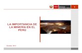 LA IMPORTANCIA DE LA MINERÍA EN EL PERÚ...Peru Chile Producción anual de cobre 5,5 5,6 5,3 5,3 5,3 46 Millonesde tons +100% 4,6 2,8 ... 1,3 1,2 1,0 SOURCE: Cochilco; MEM; Project
