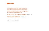 Reporte del Convenio de Cooperación entre Ministerio de ... · Reporte de Avance Convenio Consejo Minero 1 1 Descripción de la empresa 1.1 Antecedentes Minera Escondida Limitada