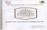 Municipio de Etchojoa MANUAL... · OBJETIVO DEL MANUAL PRESENTACIÓN DE PROCEDIMIENTOS DIAGRAMA DE CONVOCATORIA 4.1 Formato de Acta de Cabildo Sesión Extraordinaria V. PROCEDIMIENTO