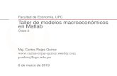 Taller de modelos macroeconómicos en Matlab …...Facultad de Economía, UPC Taller de modelos macroeconómicos en Matlab Clase 2 Mg. Carlos Rojas Quiroz pcefcroj@upc.edu.pe 1 Variaciones