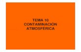 TEMA 10 CONTAMINACIÓN ATMOSFÉRICA · 2011. 2. 8. · 10.1. INTRODUCCIÓN • Aire: conjunto de gases que forman la atmósfera. • Los seres vivos somos totalmente dependientes
