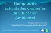 Congreso Internacional “Más allá del XX aniversario de Bandera … · 2018. 4. 24. · Ejemplos de actividades de educación ambiental en playas con Bandera Azul Congreso Internacional