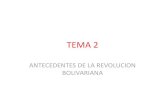 TEMA 2€¦ · tema 2 antecedentes de la revolucion bolivariana. relacion historica •19 de abril 1810/ proclamacion •5de julio 1811/ firma acta independencia. contexto historico