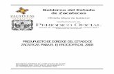 PRESUPUESTO DE EGRESOS DEL ESTADO 2008 - Bienvenido a Secretaría de Finanzas · 2014. 6. 10. · finanzas públicas, por lo que en el próximo ejercicio fiscal la deuda pública