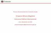Proyecto Minero Magistral Concurso Público Internacional · 2012. 12. 10. · Ancash Set. 2010. Entorno del Proyecto Proyecto Minero Magistral 250 Ha 13 340 Ha MAC SA 21 concesiones