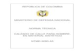 MINISTERIO DE DEFENSA NACIONAL NORMA TÉCNICA …...repÚblica de colombia . ministerio de defensa nacional. norma tÉcnica . calzado de calle para hombre, en material sintÉtico .
