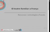 El teatre familiar a França · 2014. 6. 16. · • Entre 1973 i el 2008 el nombre de francesos que van anar al teatre ha passat d’un 11% a un 19% i els que van assistir a un concert