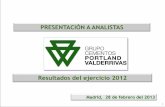 Grupo Cementos Portland Valderrivas - PRESENTACIÓN A … · 2015. 3. 4. · •Los resultados del Grupo en 2012 están marcados por dos eventos fundamentales; la refinanciación