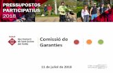 Comissió de Garanties - WordPress.com · 2018. 9. 5. · Ajuntament de Sant Quirze del Vallès Sant Quirze Participa Requisits de les propostes De competència municipal. Visió