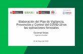 Elaboración del Plan de Vigilancia, Prevención y Control del COVID … · 2020. 6. 2. · personal • Restringir el tránsito de personas, hasta después de 5´de desinfección.