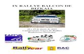Reglamento IX RALLYE BALCON DE BIZKAIA sin balcon/Reglamento IX RALLYE BALC… · A continuacion Presentación vehículos en Parque Cerrado 29-06-19 ... El IX Rallye Balcon de Bizkaia