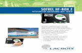 SOFREL HF-BOX€¦ · Presentación - Caja con pantalla y rueda de configuración. - Dimensiones: A 150 x L 205 x P 70 mm Entradas - 6 Entradas DI: • 2 configurables como contador