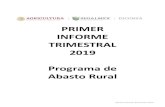 PRIMER INFORME TRIMESTRAL 2019 Programa de Abasto Rural · Primer Informe Trimestral 2019 ... constituye una práctica de transparencia y rendición de cuentas para lograr los objetivos
