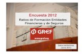Presentación Definitiva Junio2013 - GREFgref.org/nuevo/docs/gref_ratios_formacion_2012.pdf · Representatividad (nº empleados) 86,28% 13,65% 0,07% bancos y cajas seguros resto La