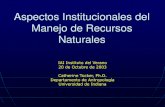 Aspectos Institucionales del Manejo de Recursos Naturales · 2019. 9. 11. · Aspectos Institucionales del Manejo de Recursos Naturales IAI Instituto del Verano 20 de Octubre de 2003