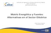 Matriz Energética y Fuentes Alternativas en el Sector Eléctrico · 2014. 12. 10. · Matriz Energética y Fuentes Alternativas en el Sector Eléctrico Sindicato de Ingenieros y