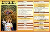 2019 Calendario Actividades - Hermandad Virgen del Rosario ... · Calendario 2019 Actividades FEBRERO MARZO ABRIL MAYO JUNIO Domingo 3 - Las Candelas 11:00 h - Misa Solemne 11:45