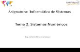 Tema 2: Sistemas Numéricos · Otros sistemas numéricos Convertir a hexadecimal y octal Realizar cambios de base tanto de la parte entera como de la parte fraccionaria en ambos sentidos
