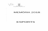 MEMÒRIA 2018 - Ajuntament d'Olesa · Esports. Memòria 2018 1. Presentació El Departament d’Esports treballa des de diverses àrees -gestió, manteniment d’instal·lacions i