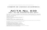 ACTA No. 030 · programa de derecho, expedido por la h. consiliatura de la ... sin embargo, cuando fui a realizar el segundo parcial no aparecÍ en el listado de estudiantes, razÓn
