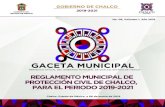 GACETA MUNICIPAL - Gobierno de Chalco-reglamento de cabildo del ayuntamiento de chalco 2019-2021. reglamento municipal de protecciÓn civil de chalco, para el periodo 2019-2021 gaceta