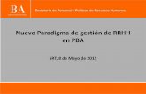 Nuevo Paradigma de gestión de RRHH en PBA · Contenido • Nuevo Paradigma de Gestión en RRHH: Jerarquización (Nueva Institucionalidad), Proceso de Incorporación Tecnológica