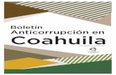 Boletín Anticorrupción en Coahuila · 2020. 9. 14. · de Coahuila de Zaragoza, así como los dictámenes y decretos, resultado del trabajo legislativo en el H. Congreso del Estado