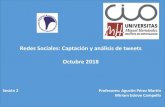 Redes Sociales: Captación y análisis de tweets Octubre 2018cio.edu.umh.es/wp-content/uploads/sites/1274/2018/... · Redes Sociales: Captación y análisis de tweets Octubre 2018