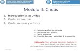 Modulo II: Ondas · Modulo II: Ondas 13/03/2012 Masoller, FII 1 1. Introducción a las Ondas 2. Ondas en cuerdas 3. Ondas sonoras y acústica 1.1 Ejemplos y definición de onda 1.2